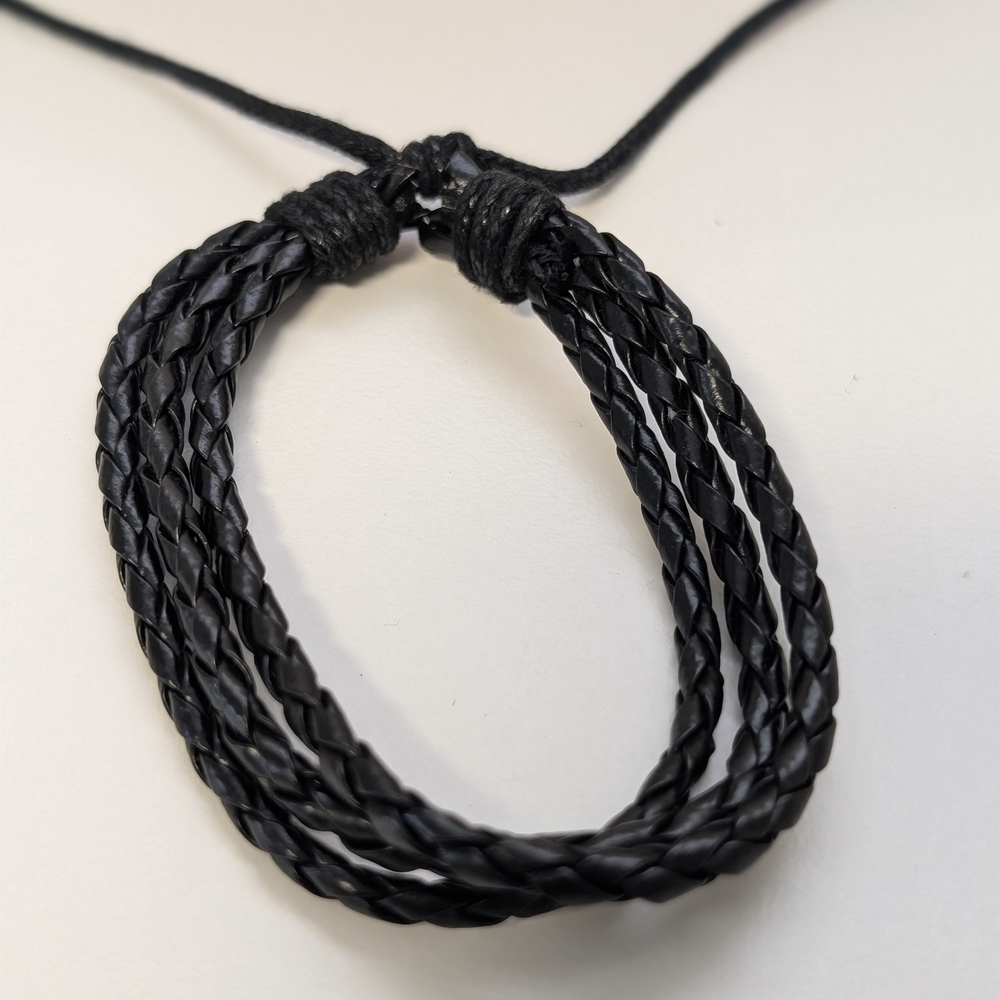 Black Leather Braided Bracelet